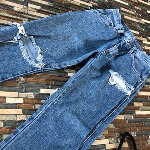 Wrangler distressed butt rip jeans
